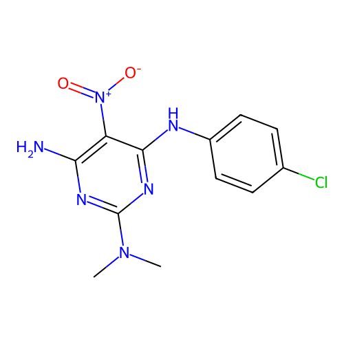 {4-Amino-6-[(4-chlorophenyl)amino]-5-nitropyrimidin-2-yl}dimethylamine structure