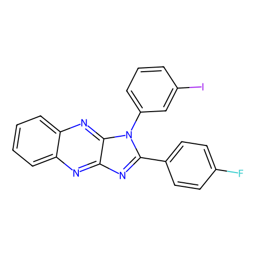2-(4-fluorophenyl)-1-(3-iodophenyl)-1H-imidazo[4,5-b]quinoxaline structure