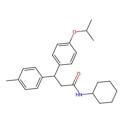 N-cyclohexyl-3-(4-isopropoxyphenyl)-3-(p-tolyl)propanamide structure