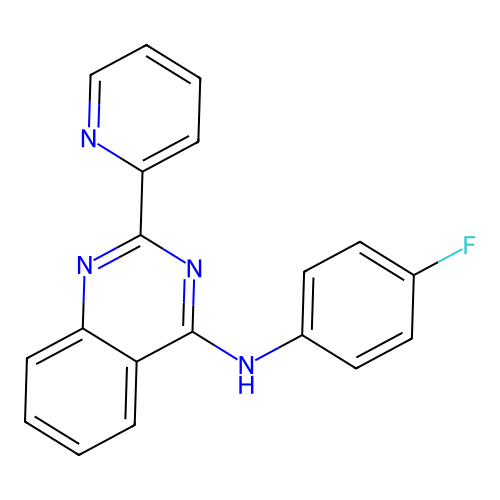 N-(4-fluorophenyl)-2-(pyridin-2-yl)quinazolin-4-amine structure