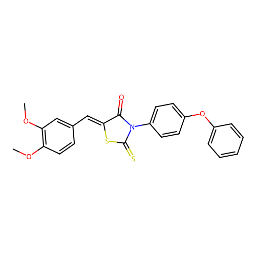 (Z)-5-(3,4-dimethoxybenzylidene)-3-(4-phenoxyphenyl)-2-thioxothiazolidin-4-one structure