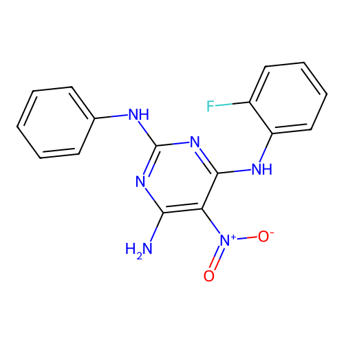 [6-Amino-5-nitro-2-(phenylamino)pyrimidin-4-yl](2-fluorophenyl)amine structure