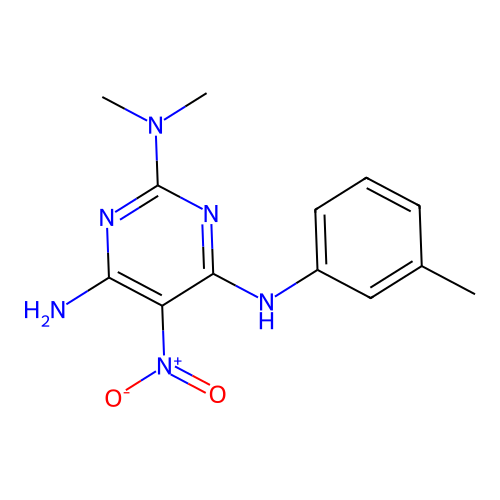 {4-Amino-6-[(3-methylphenyl)amino]-5-nitropyrimidin-2-yl}dimethylamine structure