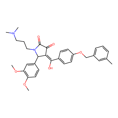 (4E)-5-(3,4-dimethoxyphenyl)-1-[3-(dimethylamino)propyl]-4-(hydroxy{4-[(3-methylbenzyl)oxy]phenyl}methylidene)pyrrolidine-2,3-dione structure