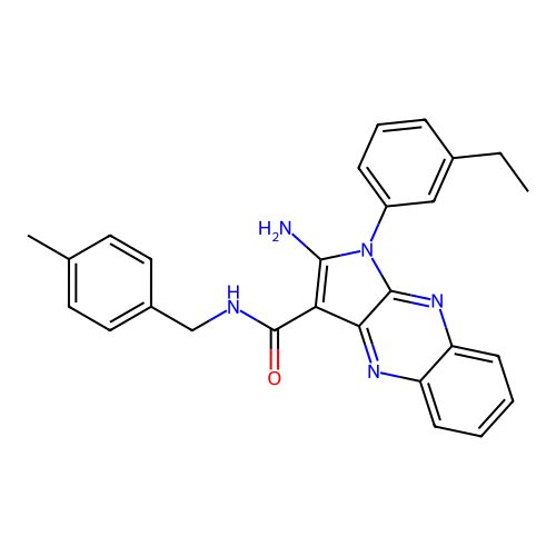 2-amino-1-(3-ethylphenyl)-N-(4-methylbenzyl)-1H-pyrrolo[2,3-b]quinoxaline-3-carboxamide structure