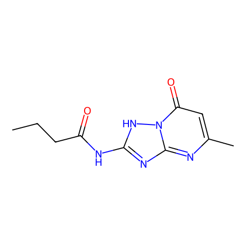 N-(7-hydroxy-5-methyl[1,2,4]triazolo[1,5-a]pyrimidin-2-yl)butanamide structure