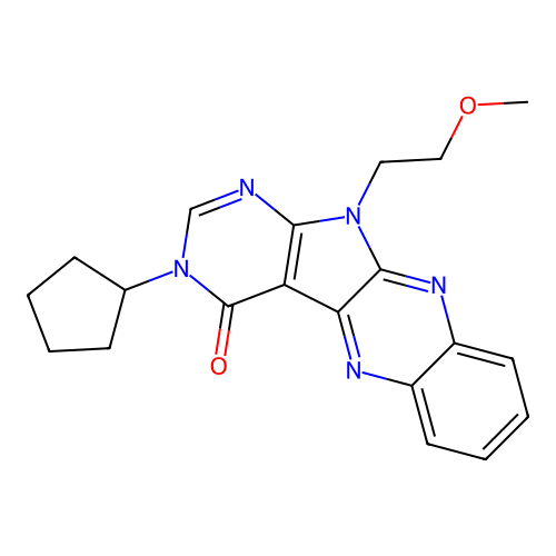 3-cyclopentyl-11-(2-methoxyethyl)-3H-pyrimido[5',4':4,5]pyrrolo[2,3-b]quinoxalin-4(11H)-one structure