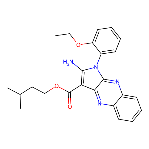 3-methylbutyl 2-amino-1-(2-ethoxyphenyl)-1H-pyrrolo[2,3-b]quinoxaline-3-carboxylate structure