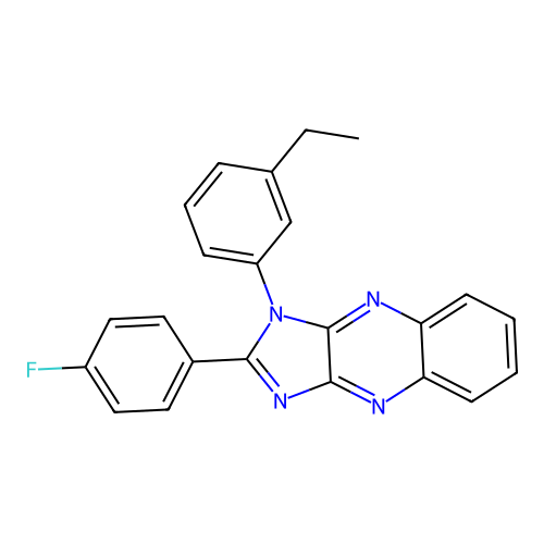 1-(3-ethylphenyl)-2-(4-fluorophenyl)-1H-imidazo[4,5-b]quinoxaline structure