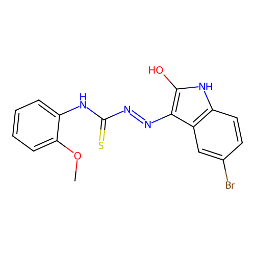 1-[(5-Bromo-2-oxoindol-3-yl)amino]-3-(2-methoxyphenyl)thiourea structure