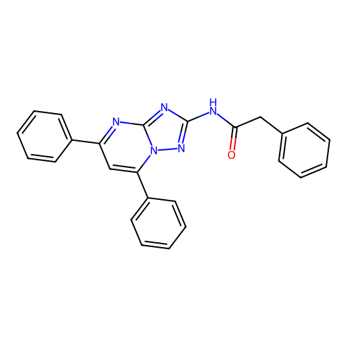 N-(5,7-diphenyl-[1,2,4]triazolo[1,5-a]pyrimidin-2-yl)-2-phenylacetamide structure