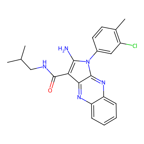 2-amino-1-(3-chloro-4-methylphenyl)-N-isobutyl-1H-pyrrolo[2,3-b]quinoxaline-3-carboxamide structure