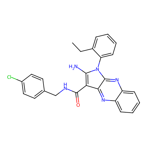 2-amino-N-(4-chlorobenzyl)-1-(2-ethylphenyl)-1H-pyrrolo[2,3-b]quinoxaline-3-carboxamide structure