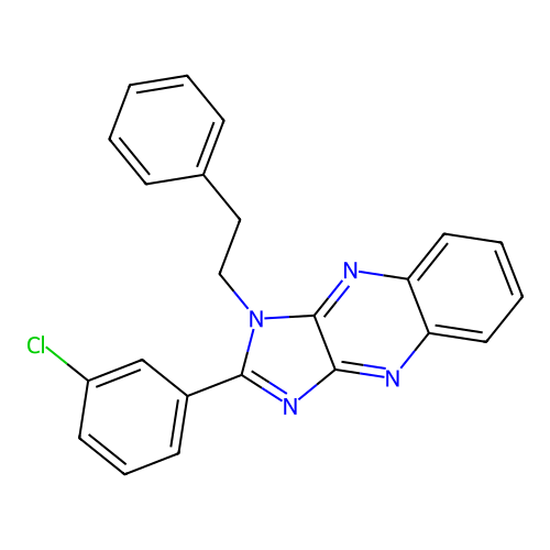 2-(3-chlorophenyl)-1-(2-phenylethyl)-1H-imidazo[4,5-b]quinoxaline structure