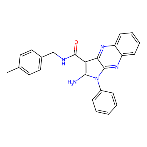 2-amino-N-(4-methylbenzyl)-1-phenyl-1H-pyrrolo[2,3-b]quinoxaline-3-carboxamide structure