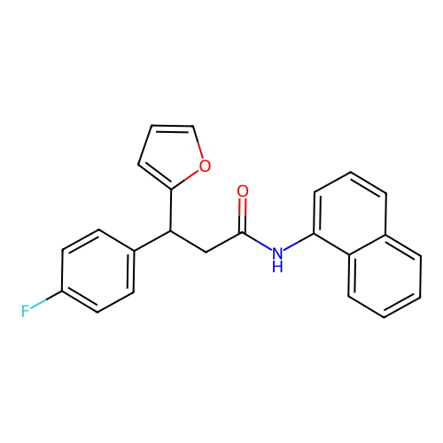 3-(4-Fluorophenyl)-3-(furan-2-YL)-N-(naphthalen-1-YL)propanamide structure