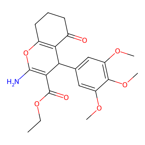 ethyl 2-amino-5-oxo-4-(3,4,5-trimethoxyphenyl)-5,6,7,8-tetrahydro-4H-chromene-3-carboxylate structure