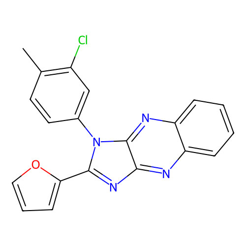 1-(3-chloro-4-methylphenyl)-2-(furan-2-yl)-1H-imidazo[4,5-b]quinoxaline structure
