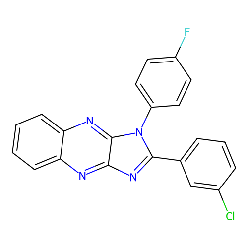 2-(3-chlorophenyl)-1-(4-fluorophenyl)-1H-imidazo[4,5-b]quinoxaline structure