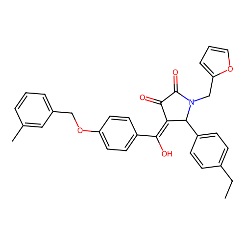 (4E)-5-(4-ethylphenyl)-1-(furan-2-ylmethyl)-4-(hydroxy{4-[(3-methylbenzyl)oxy]phenyl}methylidene)pyrrolidine-2,3-dione structure