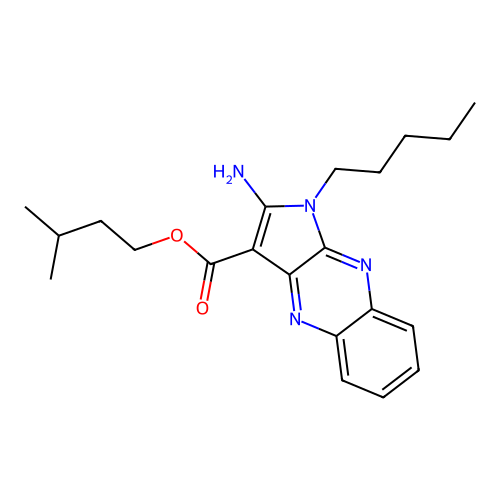 3-methylbutyl 2-amino-1-pentyl-1H-pyrrolo[2,3-b]quinoxaline-3-carboxylate structure