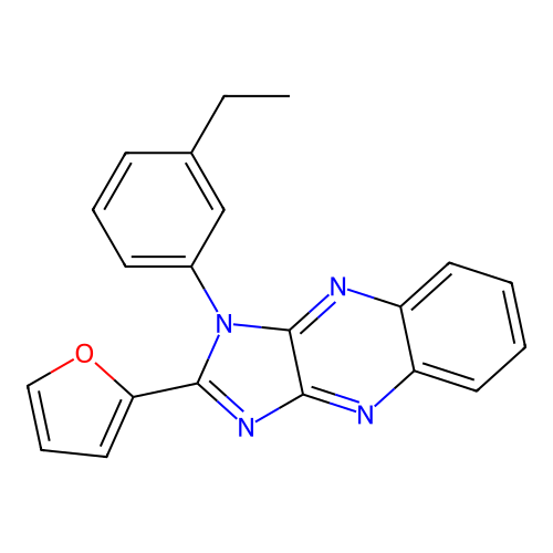 1-(3-ethylphenyl)-2-(furan-2-yl)-1H-imidazo[4,5-b]quinoxaline structure