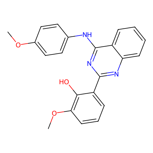 2-Methoxy-6-(4-((4-methoxyphenyl)amino)quinazolin-2-yl)phenol structure