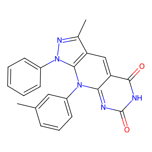 3-methyl-1-phenyl-9-(m-tolyl)-1H-pyrazolo[4',3':5,6]pyrido[2,3-d]pyrimidine-5,7(6H,9H)-dione structure