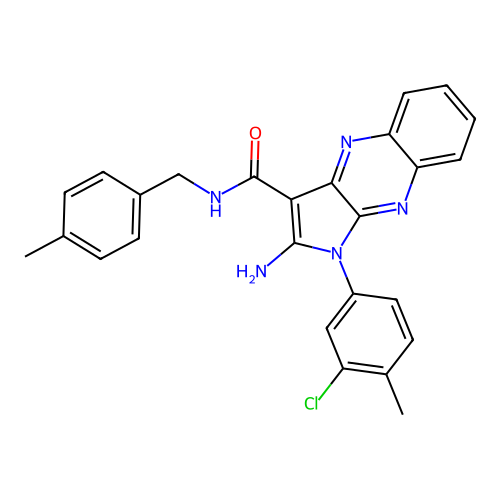 2-amino-1-(3-chloro-4-methylphenyl)-N-(4-methylbenzyl)-1H-pyrrolo[2,3-b]quinoxaline-3-carboxamide structure