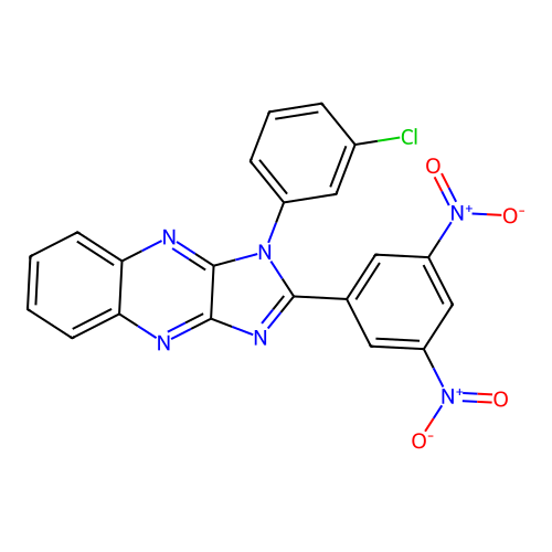 1-(3-chlorophenyl)-2-(3,5-dinitrophenyl)-1H-imidazo[4,5-b]quinoxaline structure