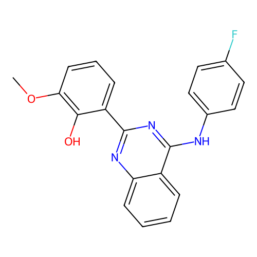 2-(4-((4-Fluorophenyl)amino)quinazolin-2-yl)-6-methoxyphenol structure