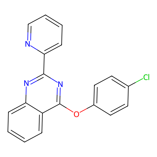 4-(4-Chlorophenoxy)-2-(pyridin-2-yl)quinazoline structure