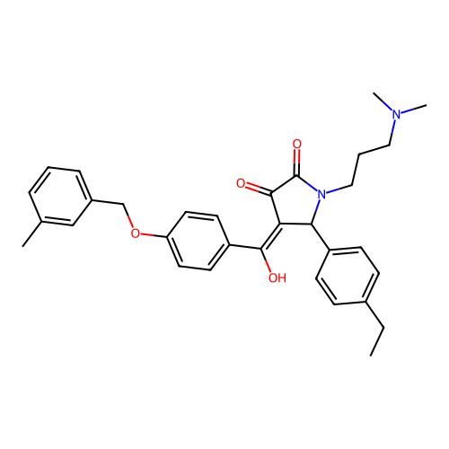 (4E)-1-[3-(dimethylamino)propyl]-5-(4-ethylphenyl)-4-(hydroxy{4-[(3-methylbenzyl)oxy]phenyl}methylidene)pyrrolidine-2,3-dione structure