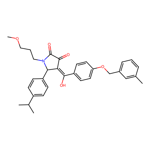 (4E)-4-(hydroxy{4-[(3-methylbenzyl)oxy]phenyl}methylidene)-1-(3-methoxypropyl)-5-[4-(propan-2-yl)phenyl]pyrrolidine-2,3-dione structure