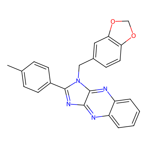 1-(1,3-benzodioxol-5-ylmethyl)-2-(4-methylphenyl)-1H-imidazo[4,5-b]quinoxaline structure