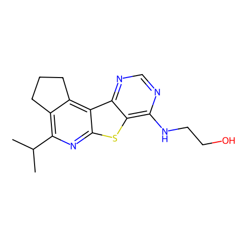2-((4-isopropyl-2,3-dihydro-1H-cyclopenta[4',5']pyrido[3',2':4,5]thieno[3,2-d]pyrimidin-7-yl)amino)ethanol structure