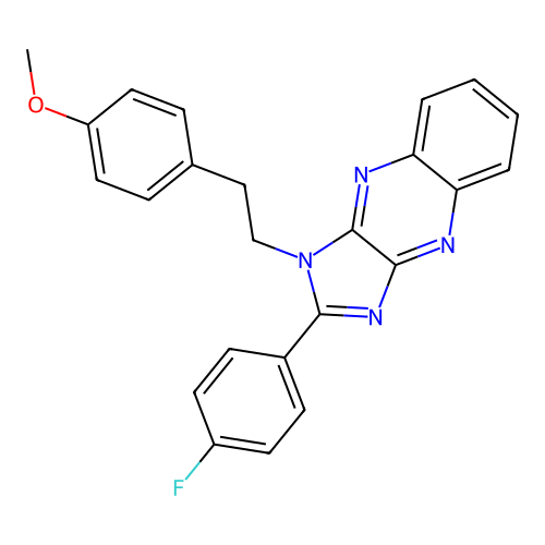 2-(4-fluorophenyl)-1-[2-(4-methoxyphenyl)ethyl]-1H-imidazo[4,5-b]quinoxaline structure