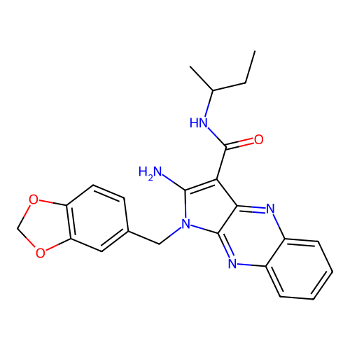 2-amino-1-(1,3-benzodioxol-5-ylmethyl)-N-butan-2-ylpyrrolo[3,2-b]quinoxaline-3-carboxamide structure