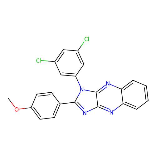 1-(3,5-dichlorophenyl)-2-(4-methoxyphenyl)-1H-imidazo[4,5-b]quinoxaline structure