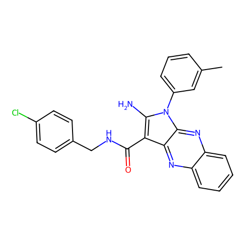 2-amino-N-(4-chlorobenzyl)-1-(3-methylphenyl)-1H-pyrrolo[2,3-b]quinoxaline-3-carboxamide structure