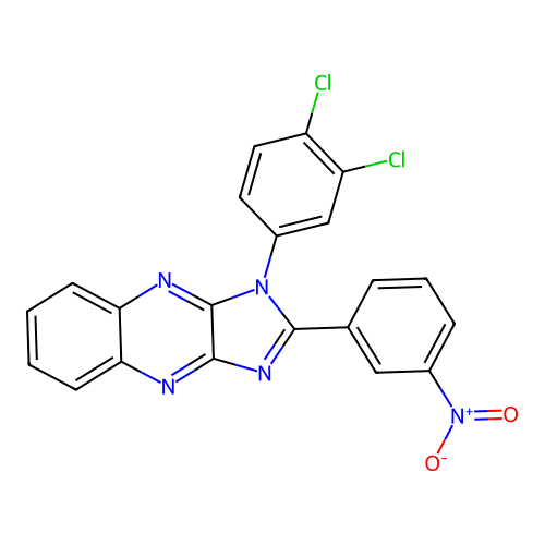 1-(3,4-dichlorophenyl)-2-(3-nitrophenyl)-1H-imidazo[4,5-b]quinoxaline structure