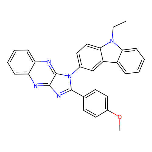 1-(9-ethyl-9H-carbazol-3-yl)-2-(4-methoxyphenyl)-1H-imidazo[4,5-b]quinoxaline structure