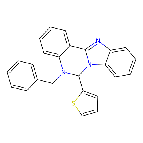 5-Benzyl-6-(thiophen-2-yl)-5,6-dihydrobenzimidazo[1,2-c]quinazoline structure
