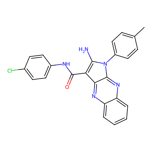 2-amino-N-(4-chlorophenyl)-1-(4-methylphenyl)-1H-pyrrolo[2,3-b]quinoxaline-3-carboxamide structure