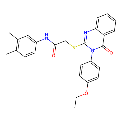 N-(3,4-dimethylphenyl)-2-((3-(4-ethoxyphenyl)-4-oxo-3,4-dihydroquinazolin-2-yl)thio)acetamide structure