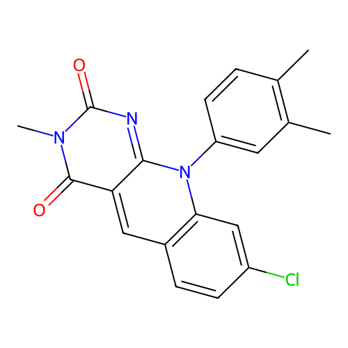 8-chloro-10-(3,4-dimethylphenyl)-3-methylpyrimido[4,5-b]quinoline-2,4(3H,10H)-dione structure
