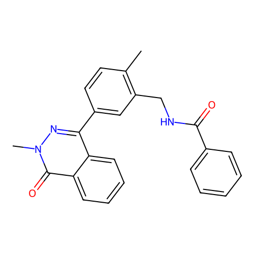 N-[[2-methyl-5-(3-methyl-4-oxophthalazin-1-yl)phenyl]methyl]benzamide structure
