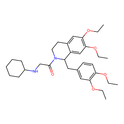 2-(cyclohexylamino)-1-(1-(3,4-diethoxybenzyl)-6,7-diethoxy-3,4-dihydroisoquinolin-2(1H)-yl)ethanone structure