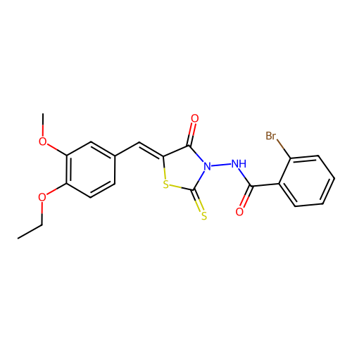 2-bromo-N-[(5Z)-5-(4-ethoxy-3-methoxybenzylidene)-4-oxo-2-thioxo-1,3-thiazolidin-3-yl]benzamide structure