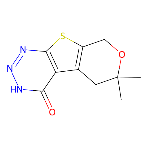 6,6-dimethyl-5,8-dihydro-6H-pyrano[4',3':4,5]thieno[2,3-d][1,2,3]triazin-4-ol structure